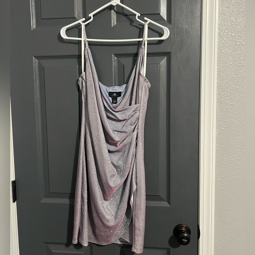 IN metallic glittery dress